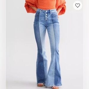 Flying Monkey Super Flare Stretch Jean bell bottoms sz 28 high rise worn once